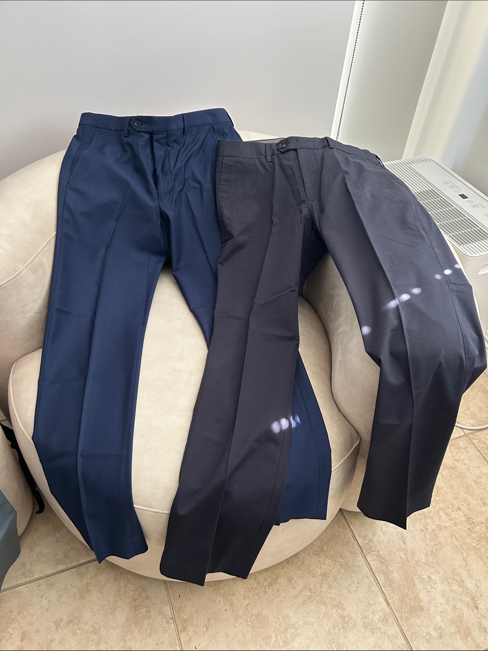 Black Brown 1826 Men's Dress Pants in Navy and Charcoal